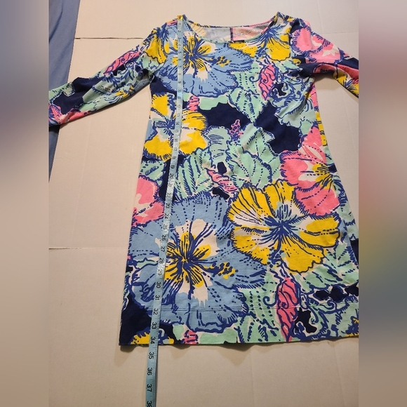 Lilly Pulitzer Marlowe Big Flirt Hibiscus Women's Dress 3/4 Sleeve M EUC Cotton - Picture 9 of 11